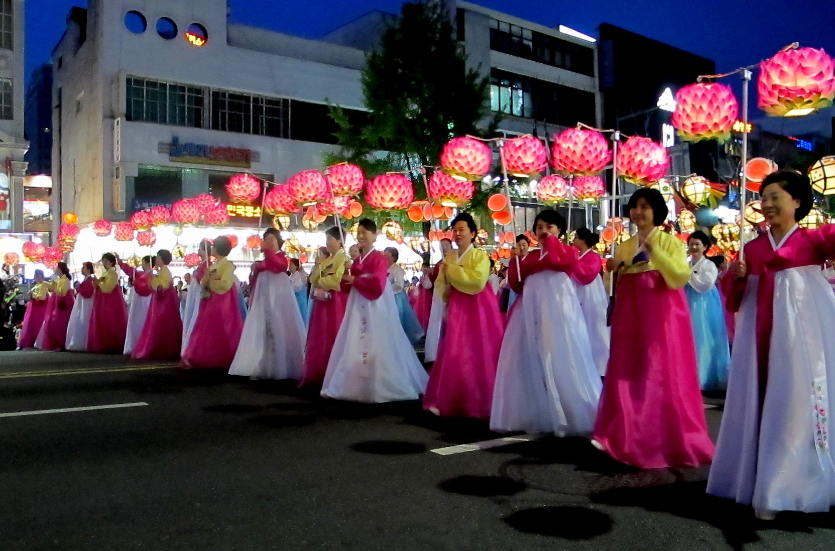 Seoul, Korea Lotus Lantern Festival, Hanboks and lanterns The Soul