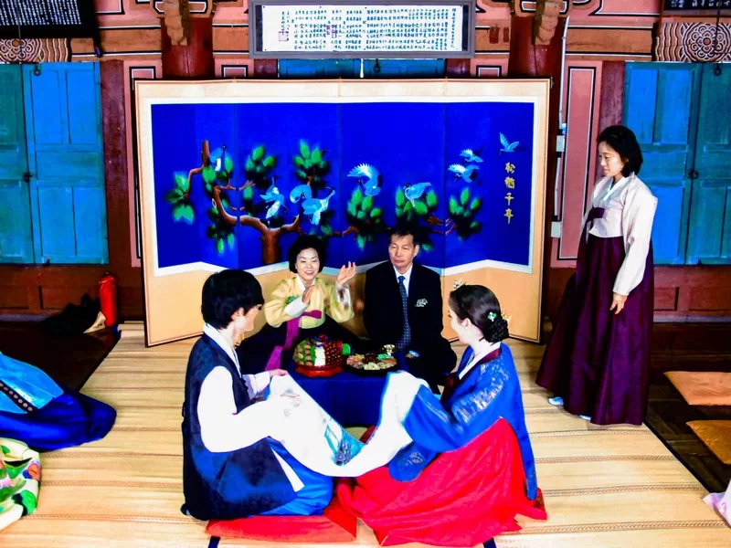 Korean traditional wedding ceremony, paebaek ceremony