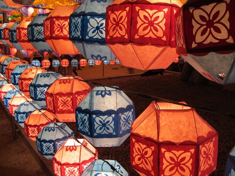 Jogyesa Temple, Seoul, Korea: Lotus Lanterns At Night