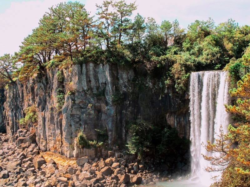 Jeongbang Waterfall, Jeju Island, Korea