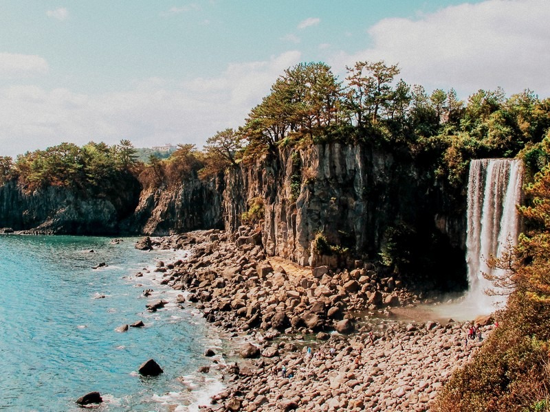 Jeongbang Waterfall, Jeju Island, Korea