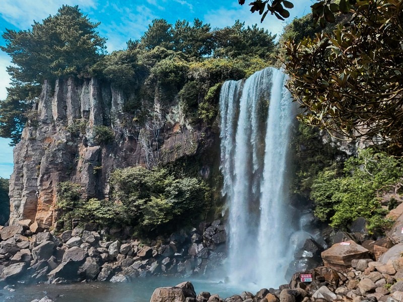 Jeongbang Waterfall, Jeju Island, Korea