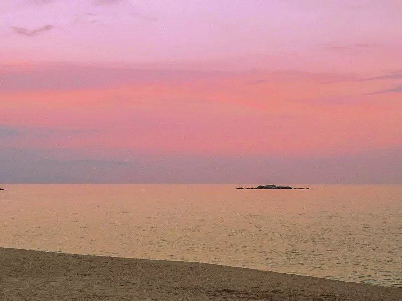 Gyeongpo Beach, Gangneung, Korea; summer in Korea; Korean east coast, sunset