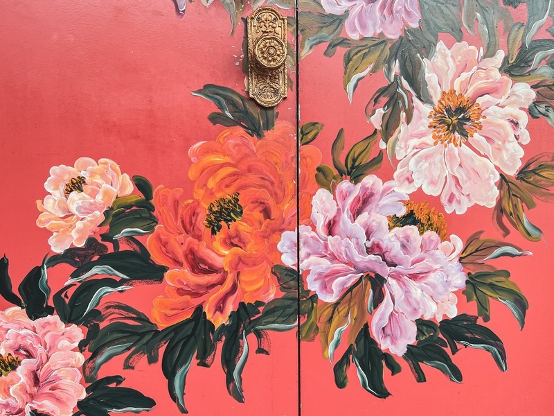 Mullae-dong, Seoul, Korea; flower mural