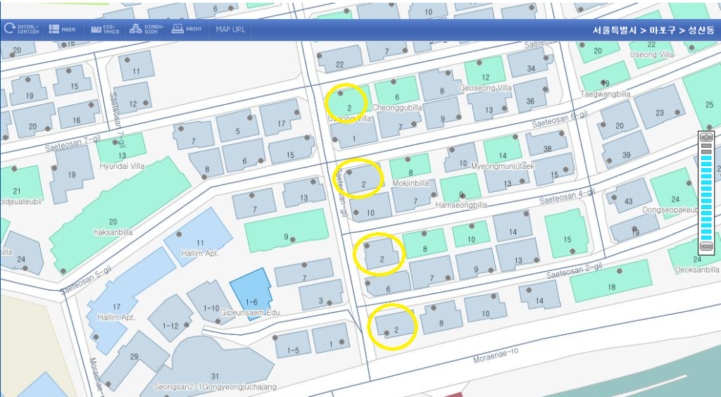 New Address System Map 2s circled