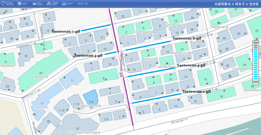 New Address System Map streets labeled