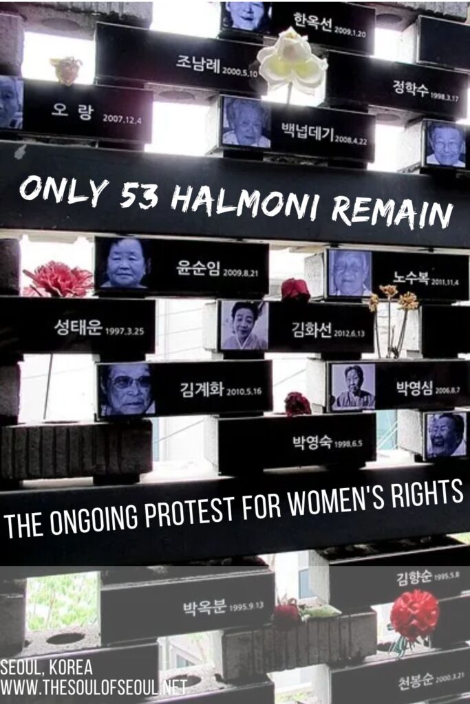 Only 53 Halmoni Remain: Only 53 of the comfort women are still living in Korea. Join the Women's Global Solidarity Action Network to help support them.