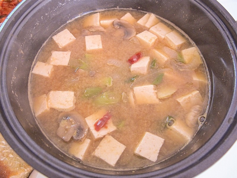 Fermented soybean paste soup, or deonjang jjigae (된장찌개), recipe