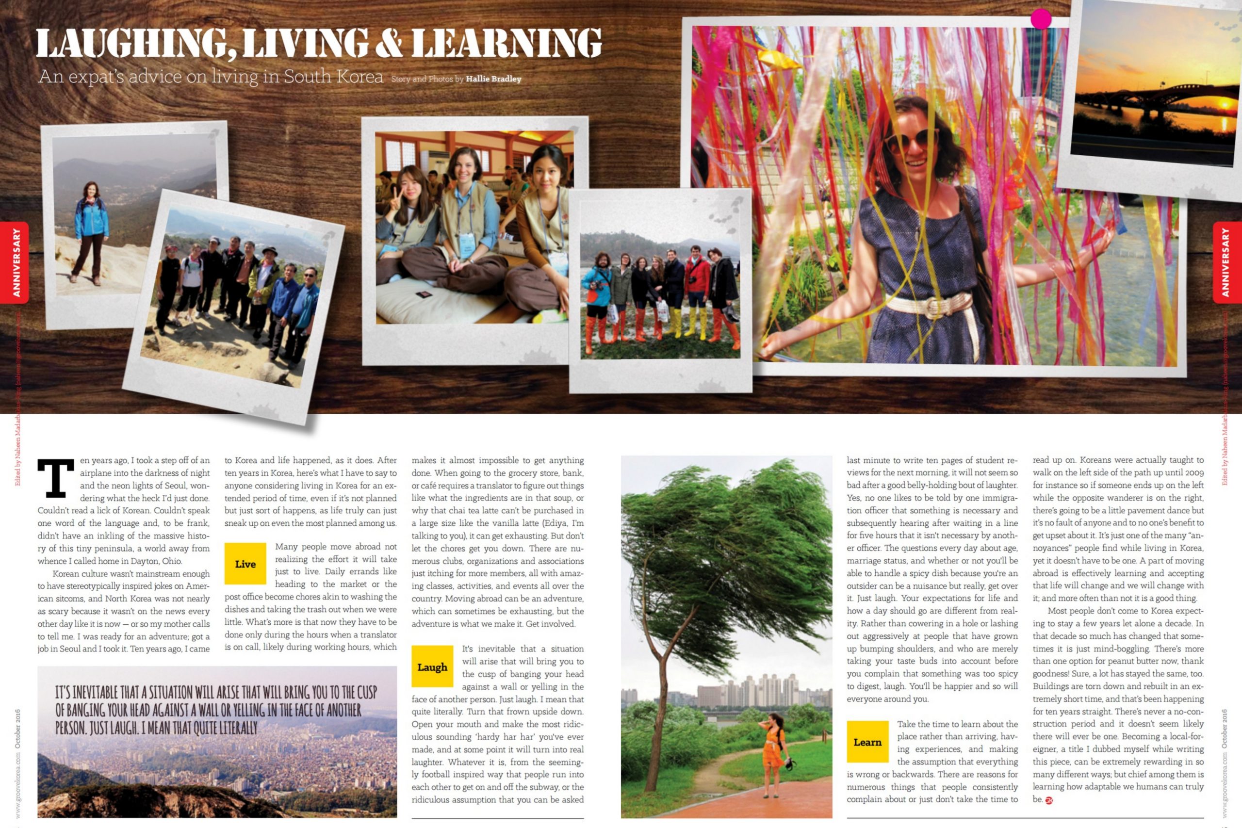 Laughing, Living & Learning, Groove Magazine, Hallie Bradley, The Soul of Seoul