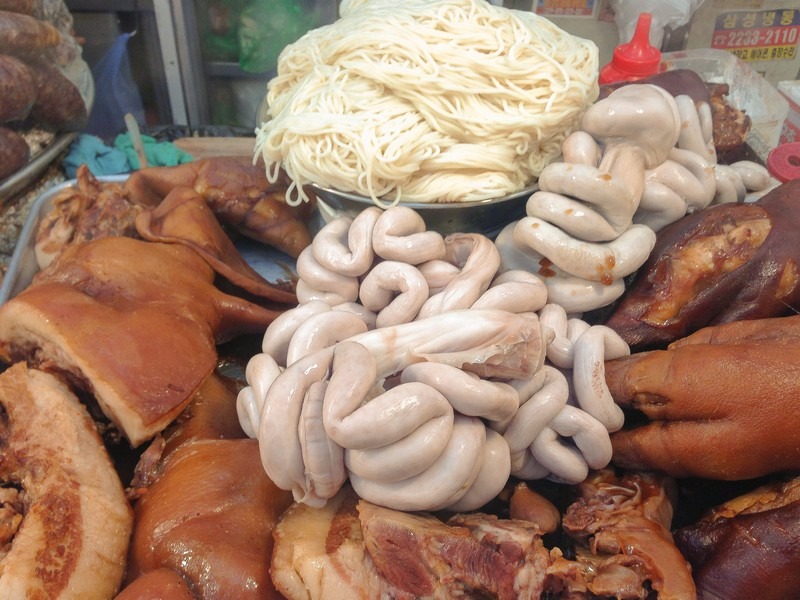 Sundae (순대), Gwangjang Market, Seoul, Korea