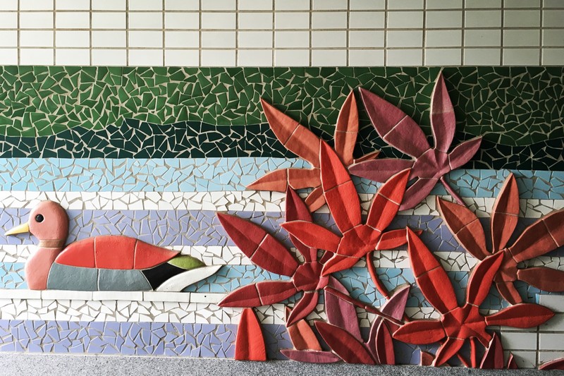 Yeonnam-dong, Seoul, Korea: Tiled Mural in a Tunnel