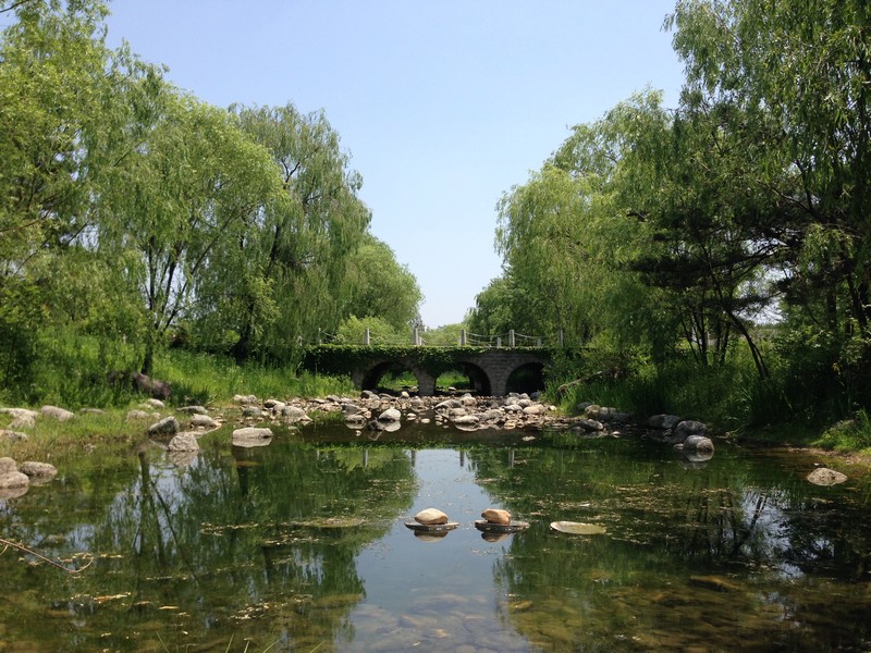 Pyeongwha (Peace) Park, World Cup Park, Seoul, Korea: Stream & Bridge