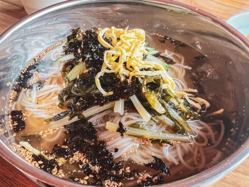 Yeolmul Guksu (열무국수); Korean food, Korean cold noodle soup