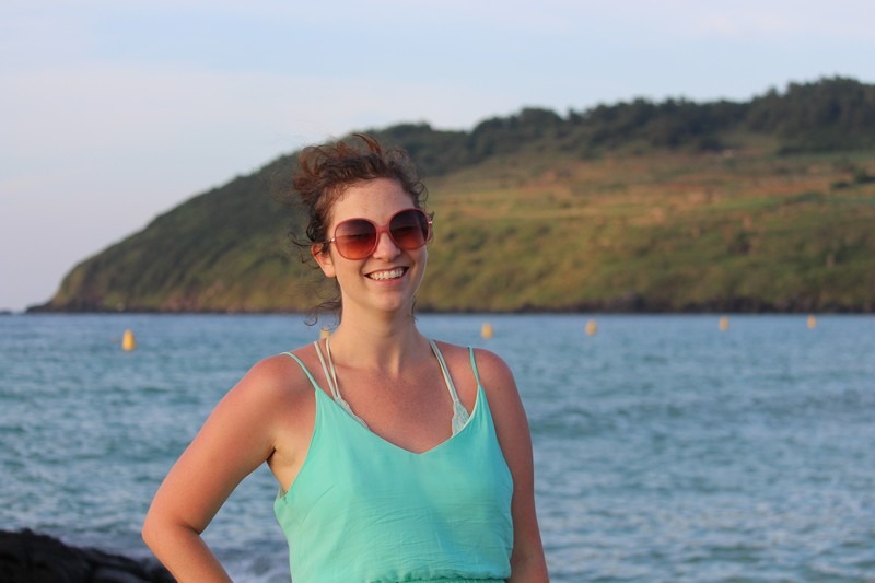 Hallie Bradley at Hamdeok Beach, Jeju, Korea