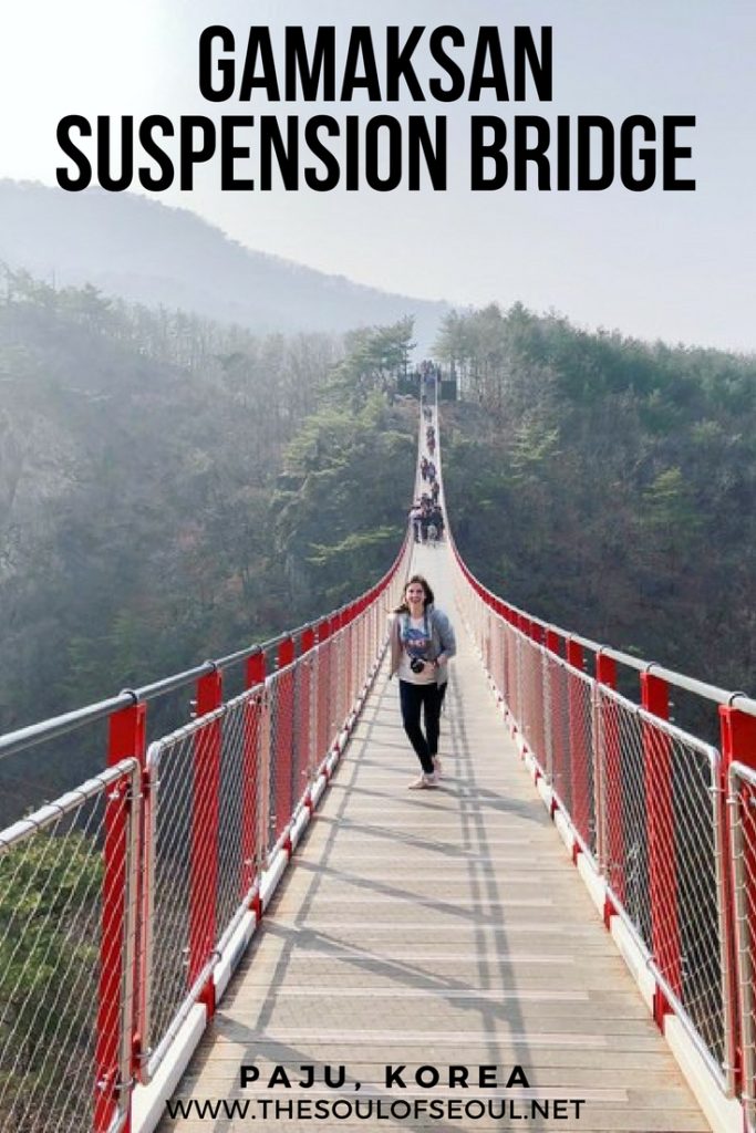 Gamaksan Suspension Bridge & Nuri Peace Park Near The DMZ: The Gamaksan Suspension Bridge was the longest in Korea. It offers great views and is easy to get to as is Nuri Peace Park and the interesting artworks there at Imjingak.