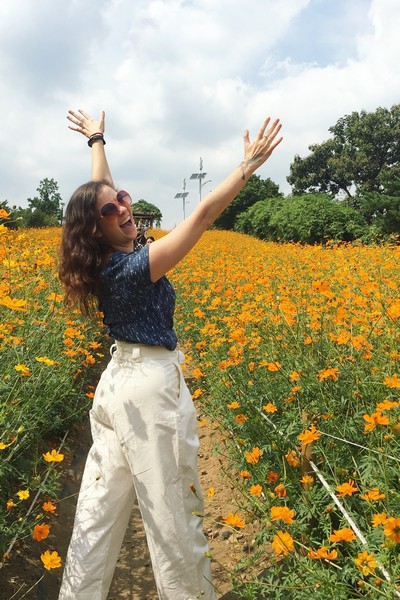 Olympic Park, Seoul, Korea: Hallie Bradley in a Cosmos Field