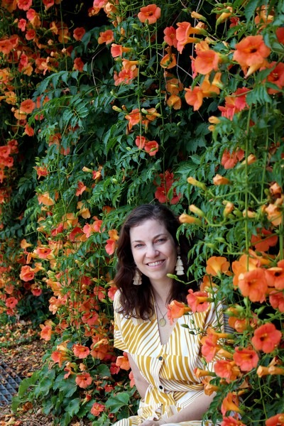 Ttukseom Han River Park, Seoul, Korea: Trumpet Vine Flowers & Hallie Bradley