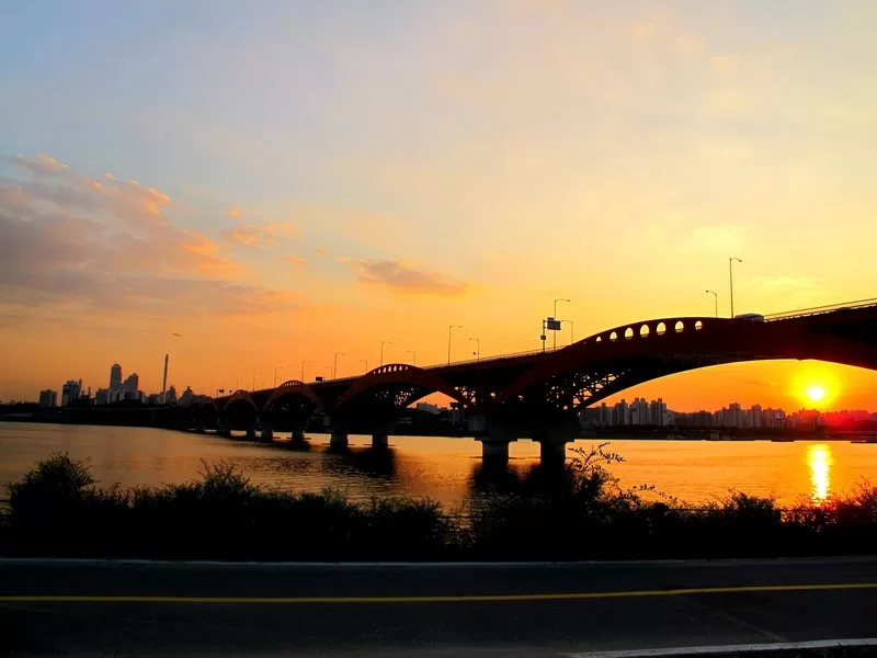 Mangwon Park, Han River Park, sunset, Han River, Seoul, Korea