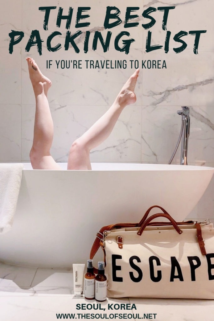 What To Pack & Prepare If You're Traveling To Korea: Whether you're traveling to Korea in the summer, autumn, winter, or spring, you'll want to be prepared. Need a packing list so you don't forget something like your sunbrella or boots? This list has you covered. What to pack if you're traveling to Korea.