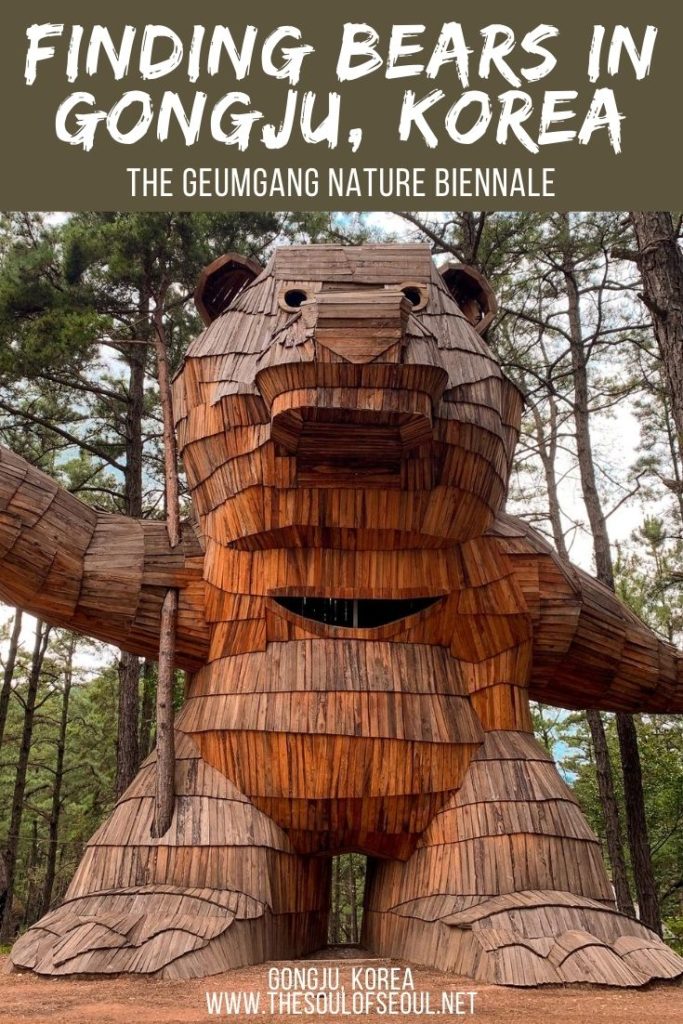 The Geumgang Nature Biennale: Finding Bears In Gongju, Korea: Gongju in Chungcheongnam-do, Korea has some spectacular things to do including visiting the Yeonmisan Nature Art Park that features whimsical art installations hidden along pine forest trails. It's the best thing to do in Chungcheongnam-do. Find out more here.