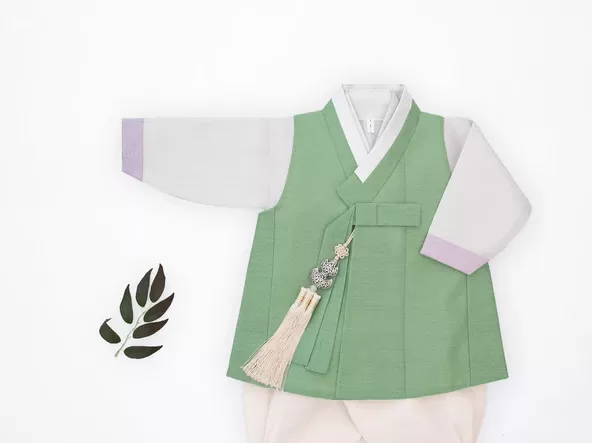 Joteta baby boy Hanbok green