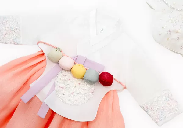 Joteta baby girl Hanbok peach