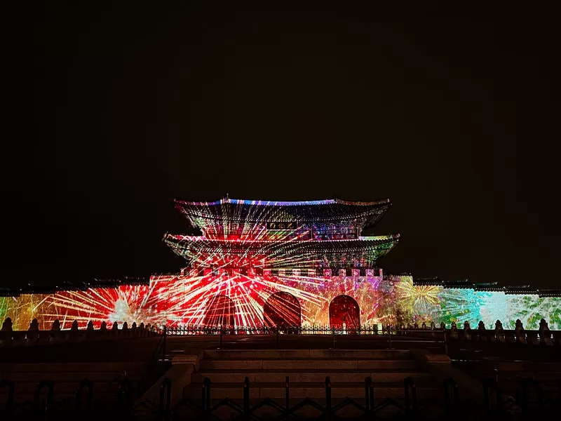 Seoul Light Gwanghwamun, Gyeongbokgung Palace, Seoul, Korea; New Year's Eve