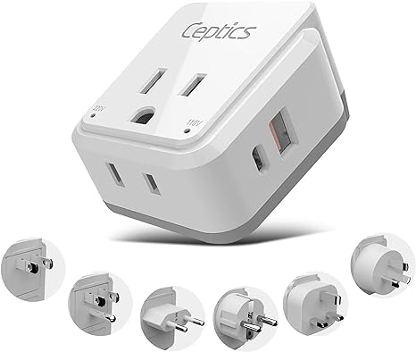 Ceptics power plug adapter, travel adapter