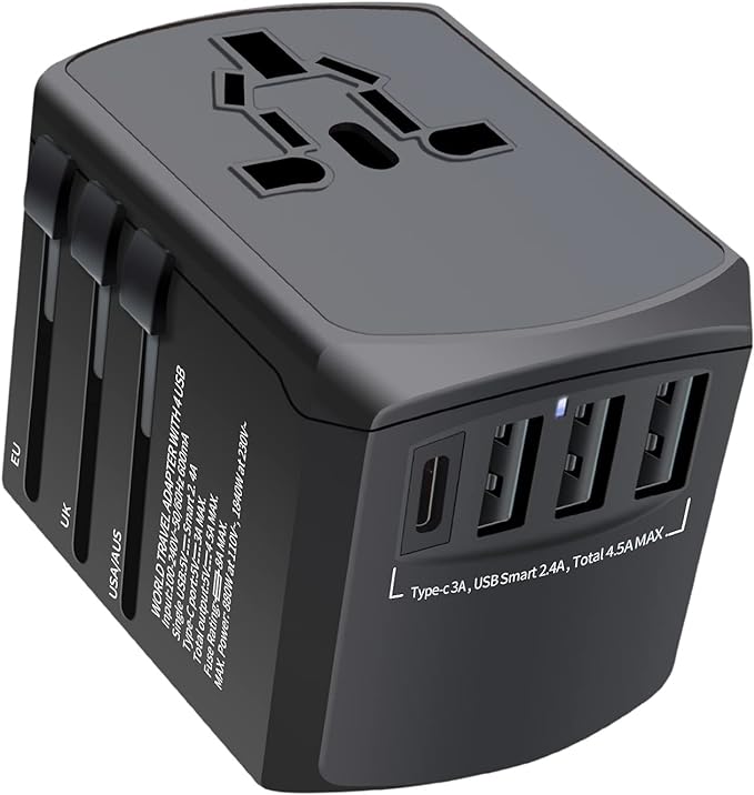 NEWVANGA power adapter, travel adapter, plug adapter