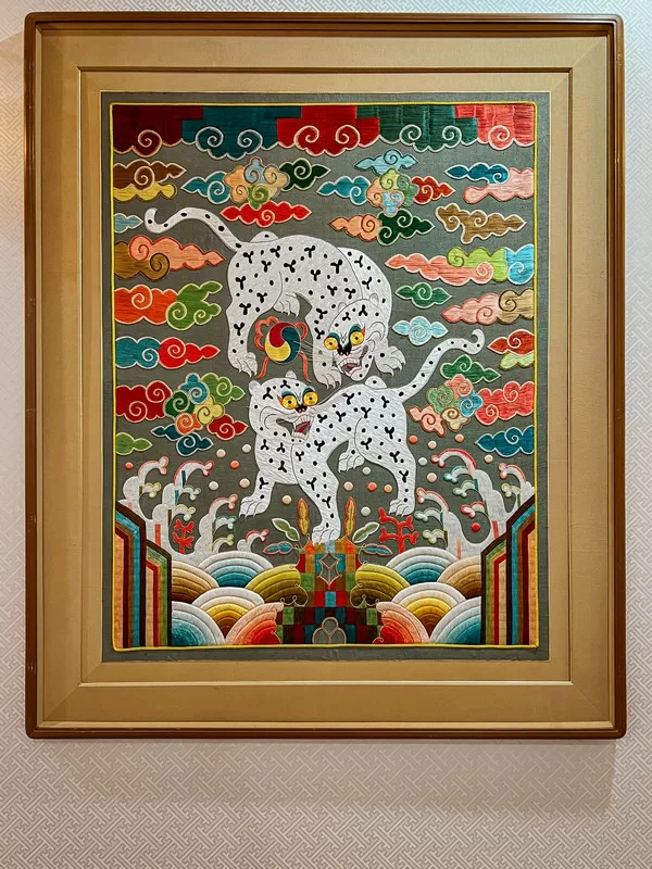 Cheongwadae (청와대), the Blue House, Seoul, Korea; Korean needlework