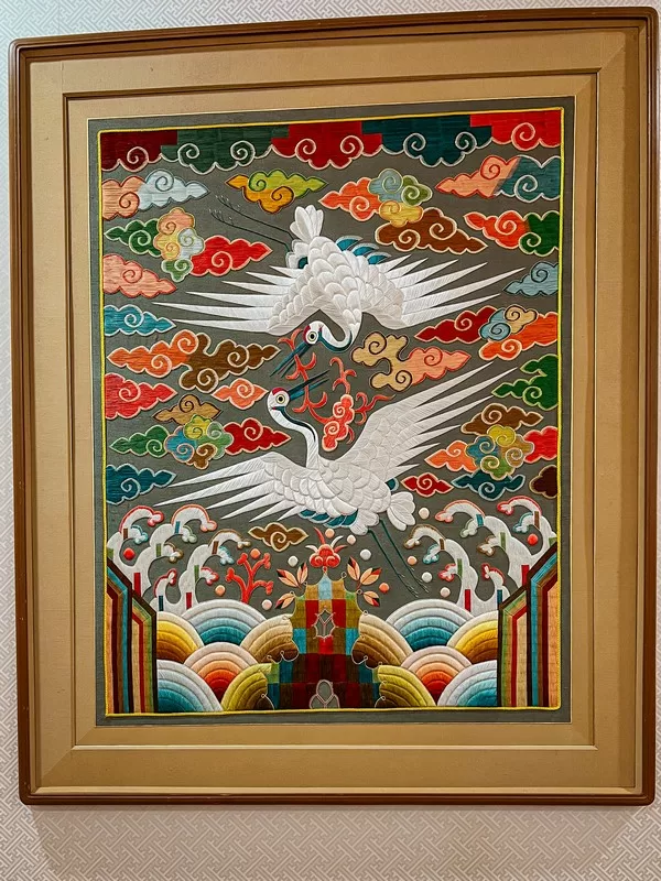Cheongwadae (청와대), the Blue House, Seoul, Korea; Korean needlework