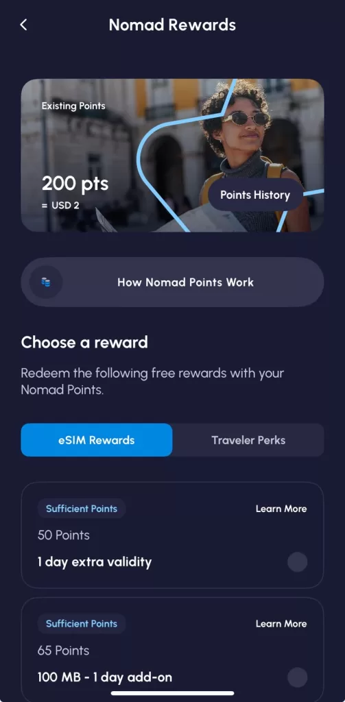 Nomad eSIM app