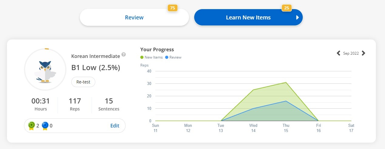 Glossika: Learn Korean online, Korean online study course