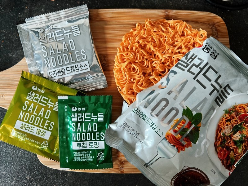 Nonshim Salad Noodles, Korean food, Korean snacks