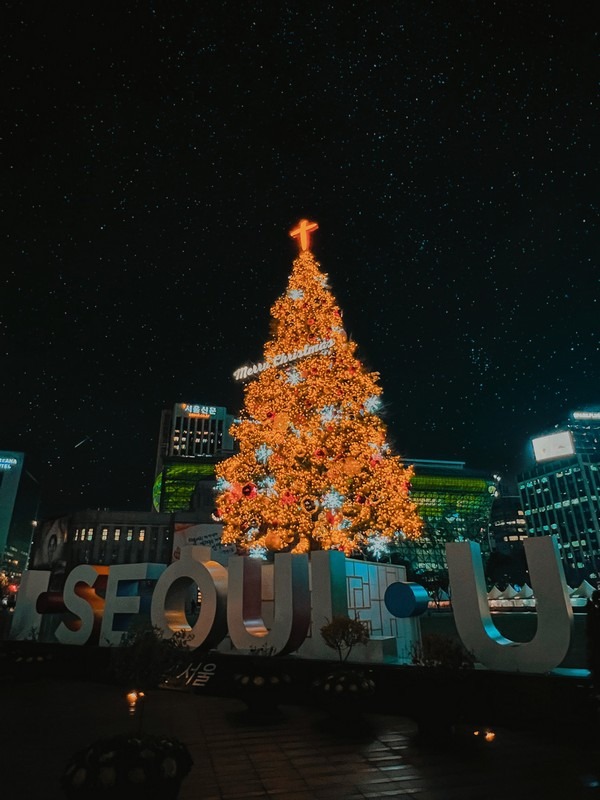 Seoul City Hall, Christmas lights in Seoul, Korea