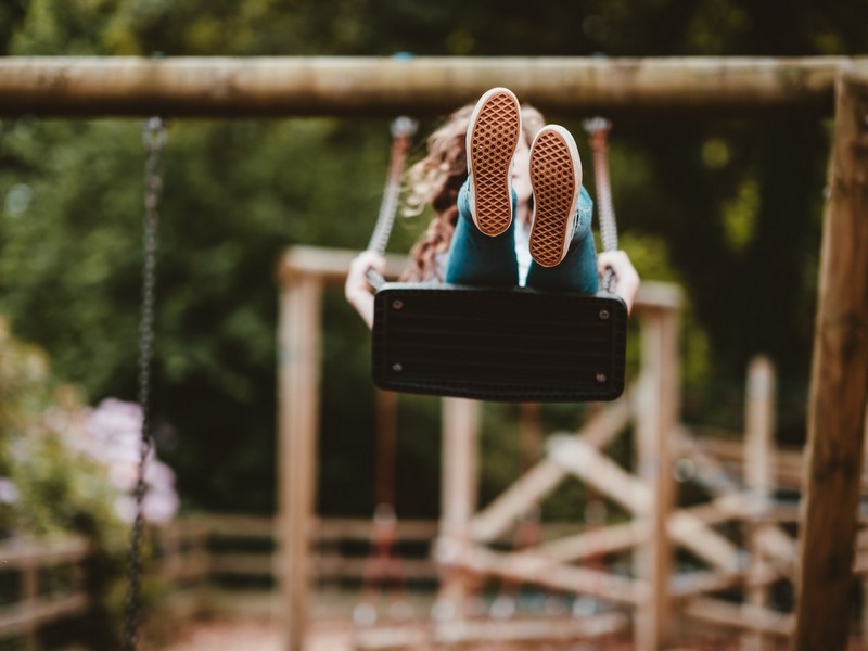 Korean Children's Day, child swinging