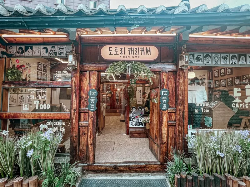 Ikseon-dong, Seoul, Korea; caricature drawings