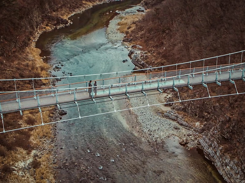 Hantan River Sky Bridge (한탄강하늘다리), Pocheon, Gyeonggi-do; Crash Landing On You