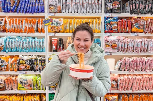 CU Hongdae Ramyun Library, Hongdae, Seoul, Korea; Korean ramyeon