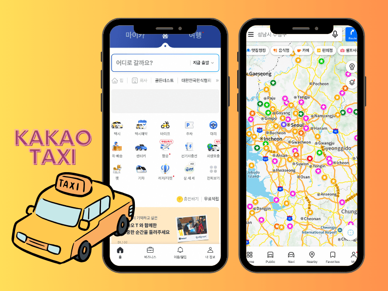 Kakao Taxi / Kakao T; Korea navigation app