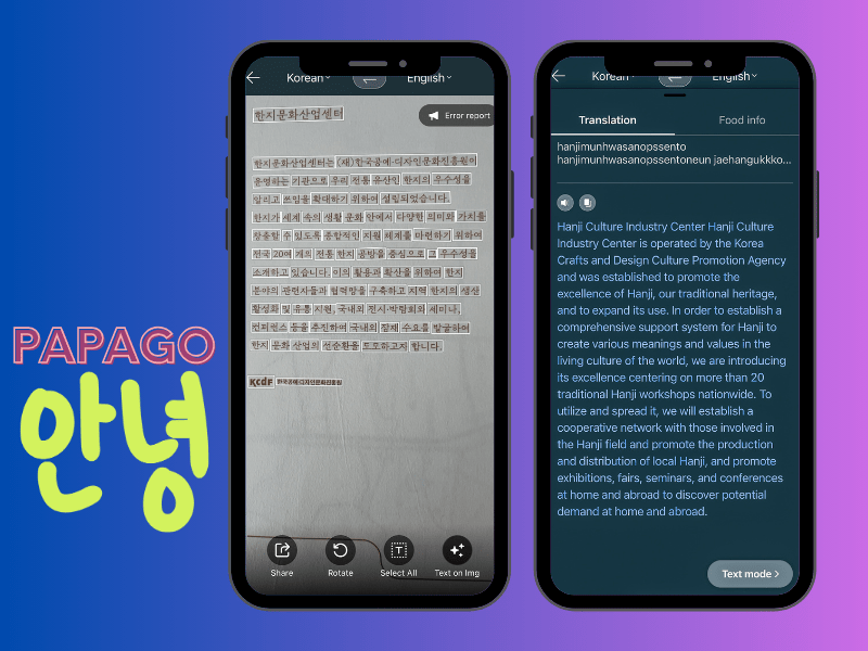 Papago, Korean translation app