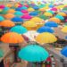 Mecenatpolis, Hapjeong, Seoul, Korea; rain in Korea, umbrellas