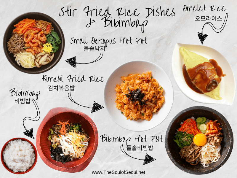 Korean fried rice, Korean bibimbap, Korean food