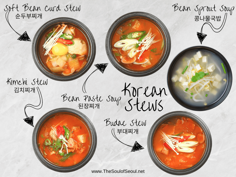 Korean stews, Korean soups, jjigae, Korean food