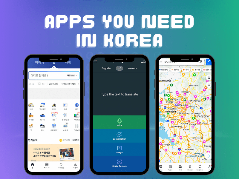 Korean apps, apps to download to travel to Korea