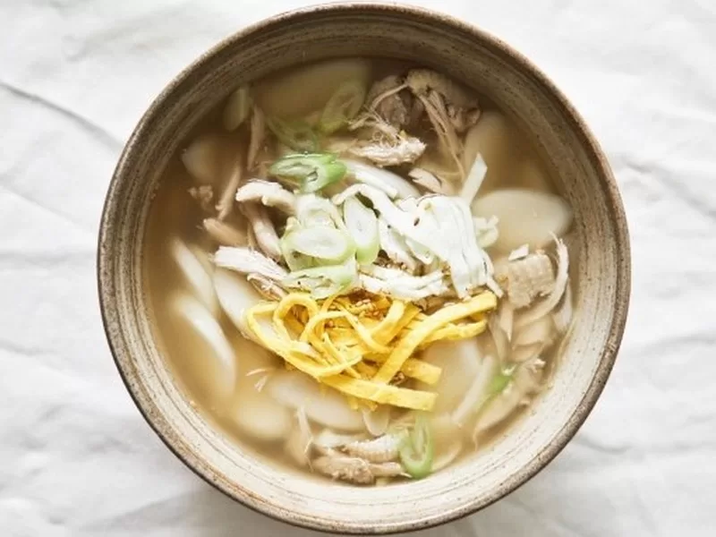 Chicken Tteokguk (닭장떡국): Korean soup, food