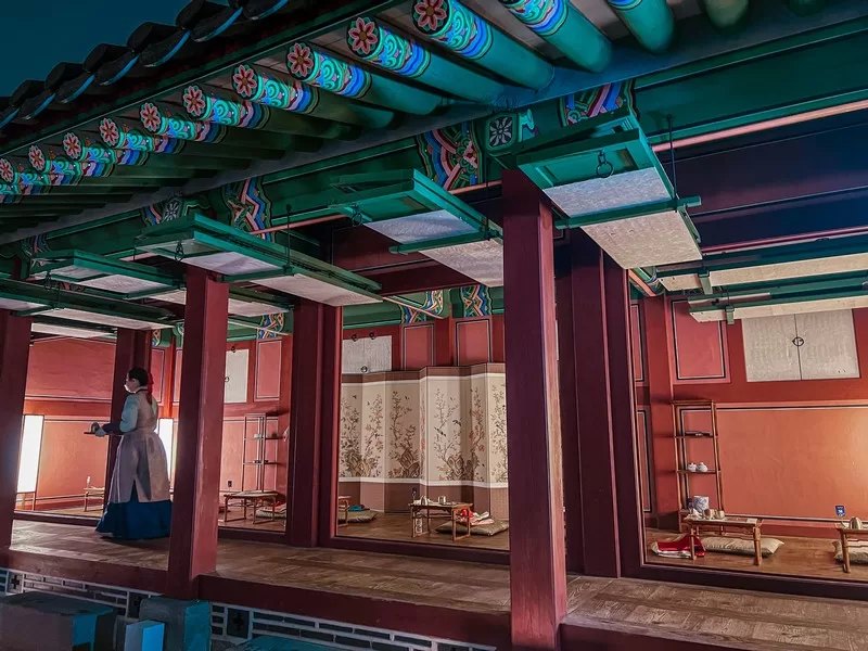 Gyeongbokgung Palace Seoul, Korea; night in Seoul, moonlight tour