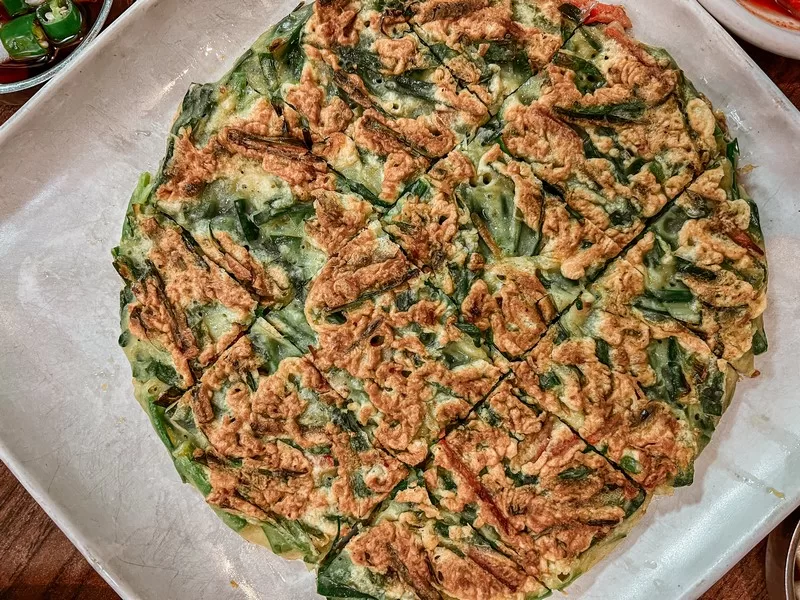 Jeon (전), Gaeseong Mandu Koong (개성만두 궁), Insadong, Seoul, Korea; Korean food