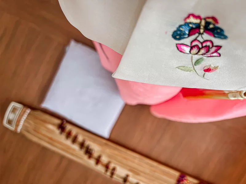 Gayageum (가야금); Hanbok, Beautiful Gayageum, Seoul, Korea