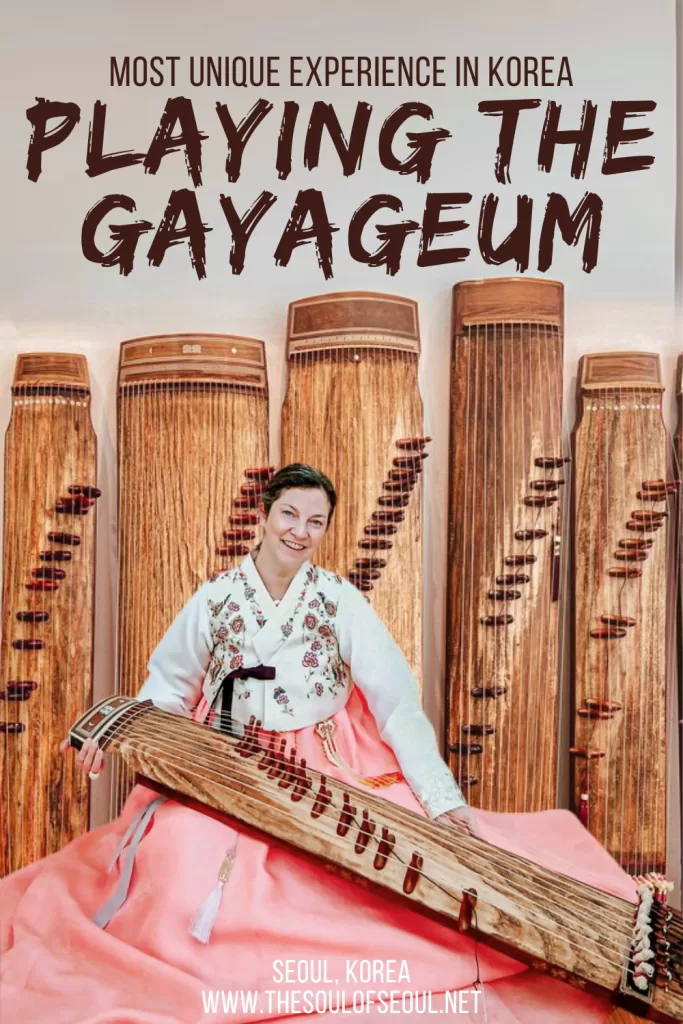 Play The Gayageum In Seoul: The Most Unique Cultural Experience You Can Have In Korea: Looking for the most unique thing to do in Seoul? Learn to play the gayageum, Korea’s traditional zither, while wearing a hanbok in the heart of Bukchon Hanok Village. A must-try cultural experience!